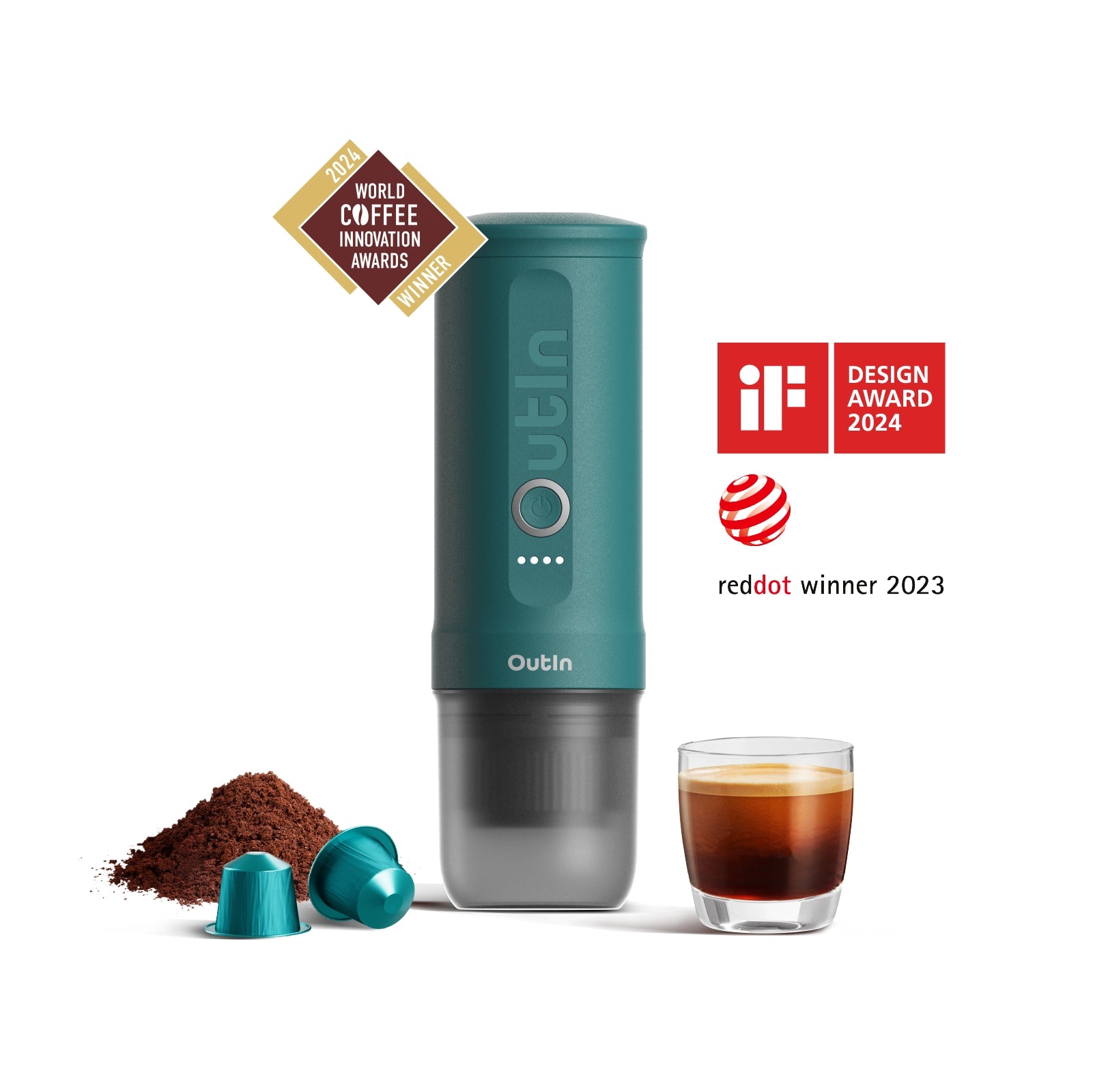 اسپرسو ساز همراه نانو (سبزآبی) – Nano Portable Espresso Machine (OutIn Teal)